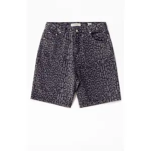 Pacsun Men's Dark Leopard Denim Baggy Shorts