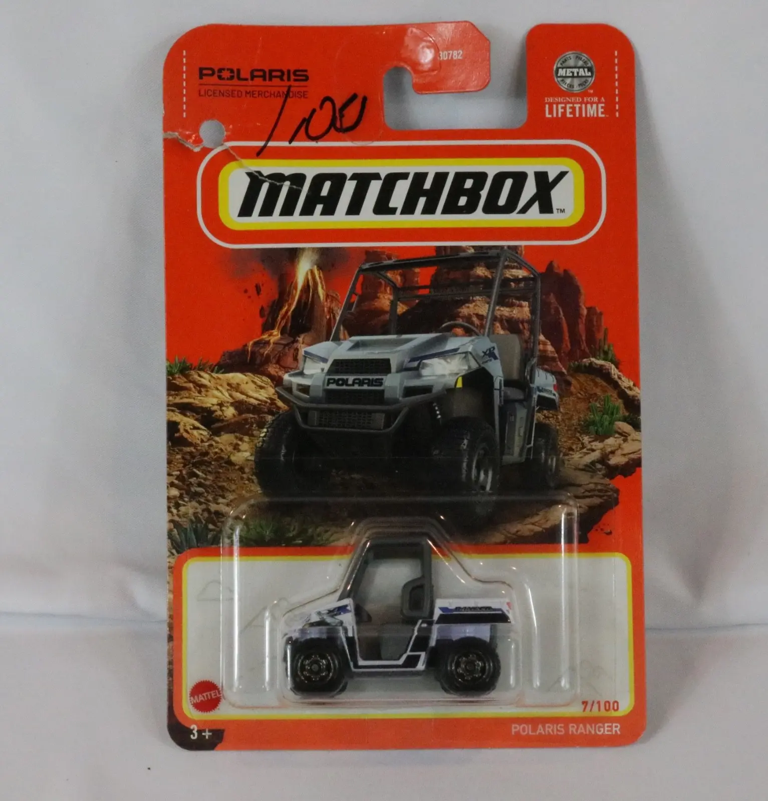 2024 Matchbox White Polaris Ranger XP 7/100 Off Road 1:64 Model