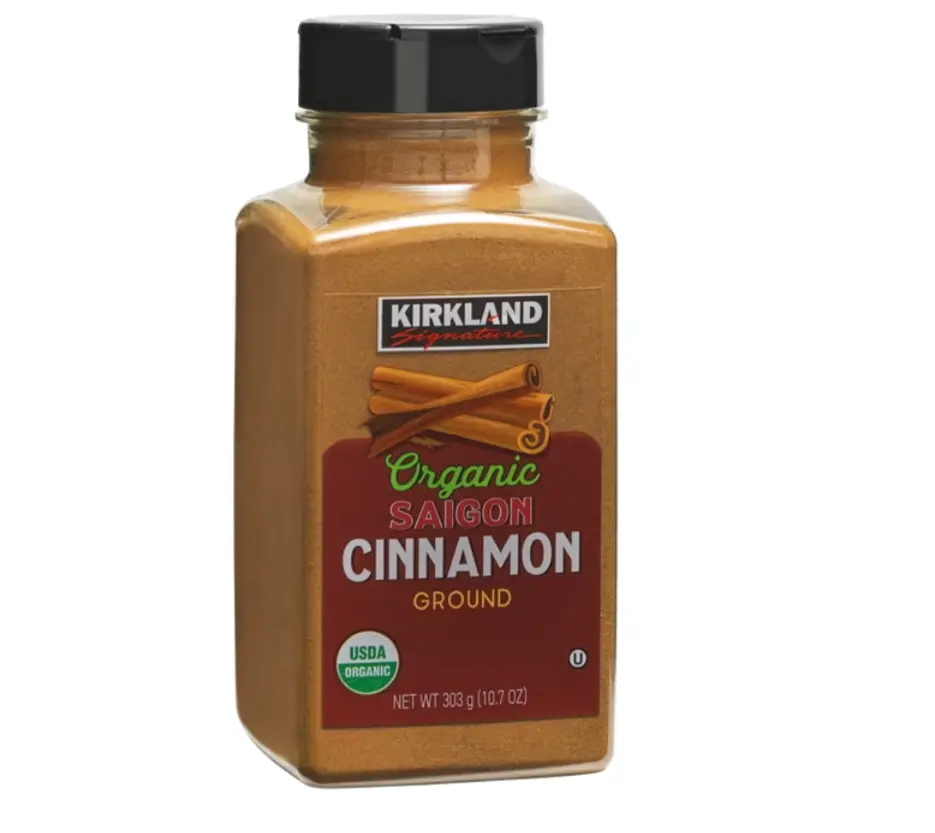 Kirkland Signature Organic Ground Saigon Cinnamon, 10.7 oz, Sweet-Hot Kosher Spice, USDA Organic Certified High-Quality for Baked Goods