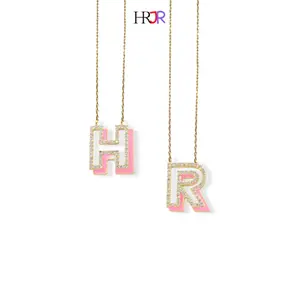 HR Junior: Pink Enamel Initial - Perfect Gift for Kids