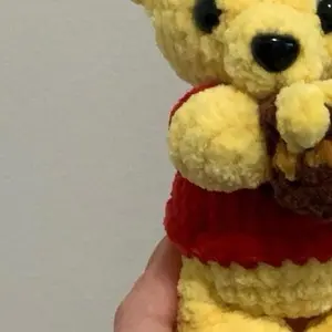 Hand crocheted yellow bear