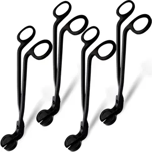 4 Pack Candle Wick Trimmer Stainless Steel Wick Clipper Cutter Matte Black Candle Wick Scissor Reaches Deep Into Candles to Cut Spent Wicks