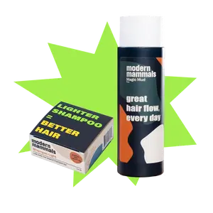 Modern Mammals Duo Bundle – Natural Shampoo Bar and Non-Shampoo Wash for Daily Washing, Moisturizing, Healthy Scalp