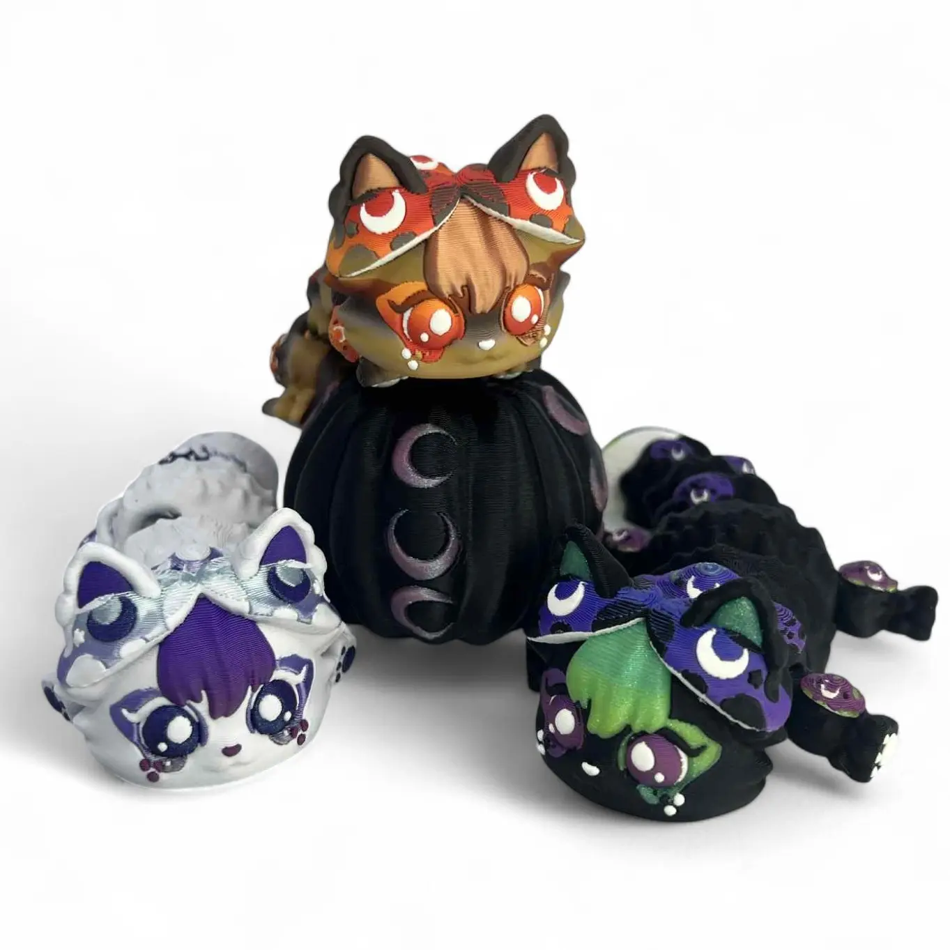 Mushroom Kitty Spora – 3D Printed Fantasy Figurine | Fully Articulated & Fidget-Friendly | Lunara’s Exclusive Collectible
