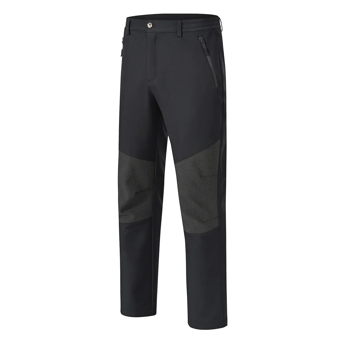 Men's Winter Snow Ski Pants, Waterproof Windproof Fleece Lined Softshell Hiking Trousers, Thermal Insulated Warm Outdoor Snowboarding Work Pants with Zipper Pockets