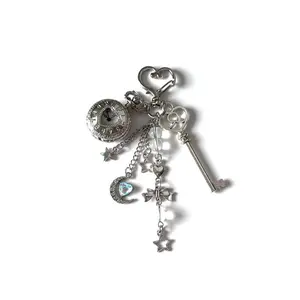 2025 The New Hot-selling Niche Design Love Dial Keychain Exquisite Retro Pocket Watch Pendant Bag Pendant Advanced Sense