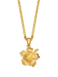 1pc Hibiscus Flowers Pendant Necklaces for Women Girls Hawaiian Guam Guadeloupe Frangipani Jewelry Exquisite Jewelry Gift
