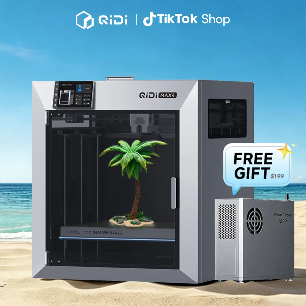 QIDI Max4 3D Printer - Large Volume 390×390×340mm, 65℃ Heated Enclosed Chamber, 800mm/s High Speed, QIDI BOX-Supported 16-Color Multi-Material, Auto Leveling, Removable Plate, FDM 3D Printing Supplies for Model Making