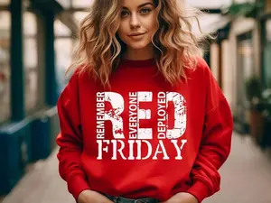 Red Friday Sweater, American Flag Sweatshirt, Military Veteran Support