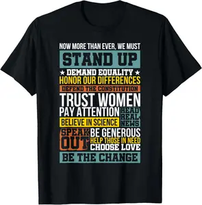 100% cotton Unisex Demand Equality Defend The Constitution Believe in Science T-Shirt