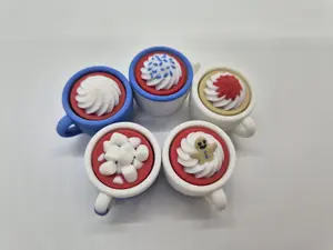 Hot Cocoa Mug Keychain Clickers (5) – Cozy Sensory Fidget Toy