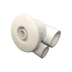 212 MAIN Smooth Face Hydrabath Directional Futura Pool Jet Assembly, 2.5 in Size, 1 in Water x 0.5 in Pneumatic Connections, 10.687 in Hole Size, White