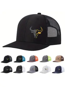 Bull Head Print Breathable Mesh Hats Summer Richardson Truck Driver Hat Men Women Outdoor Baseball Cap Fishing Peaked Caps