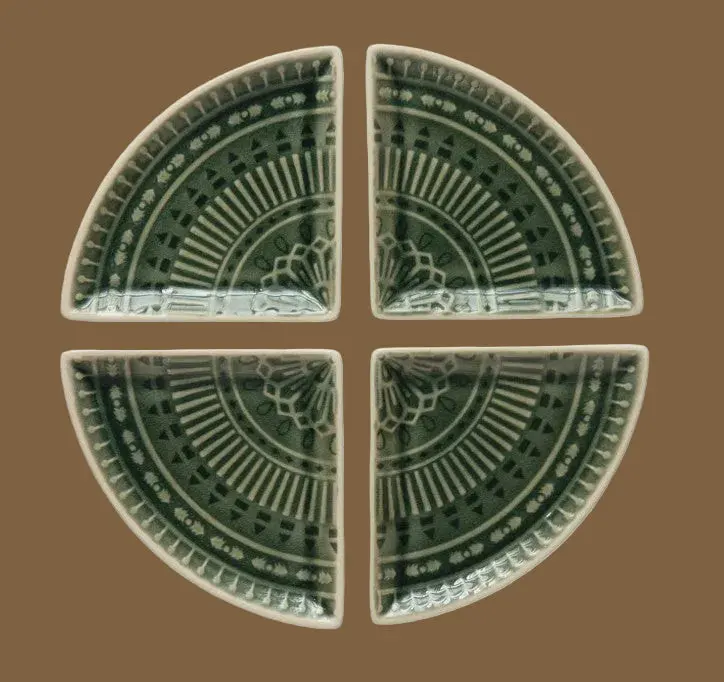 Pre Order Set of 4 Stoneware Dish with Crackle Glaze