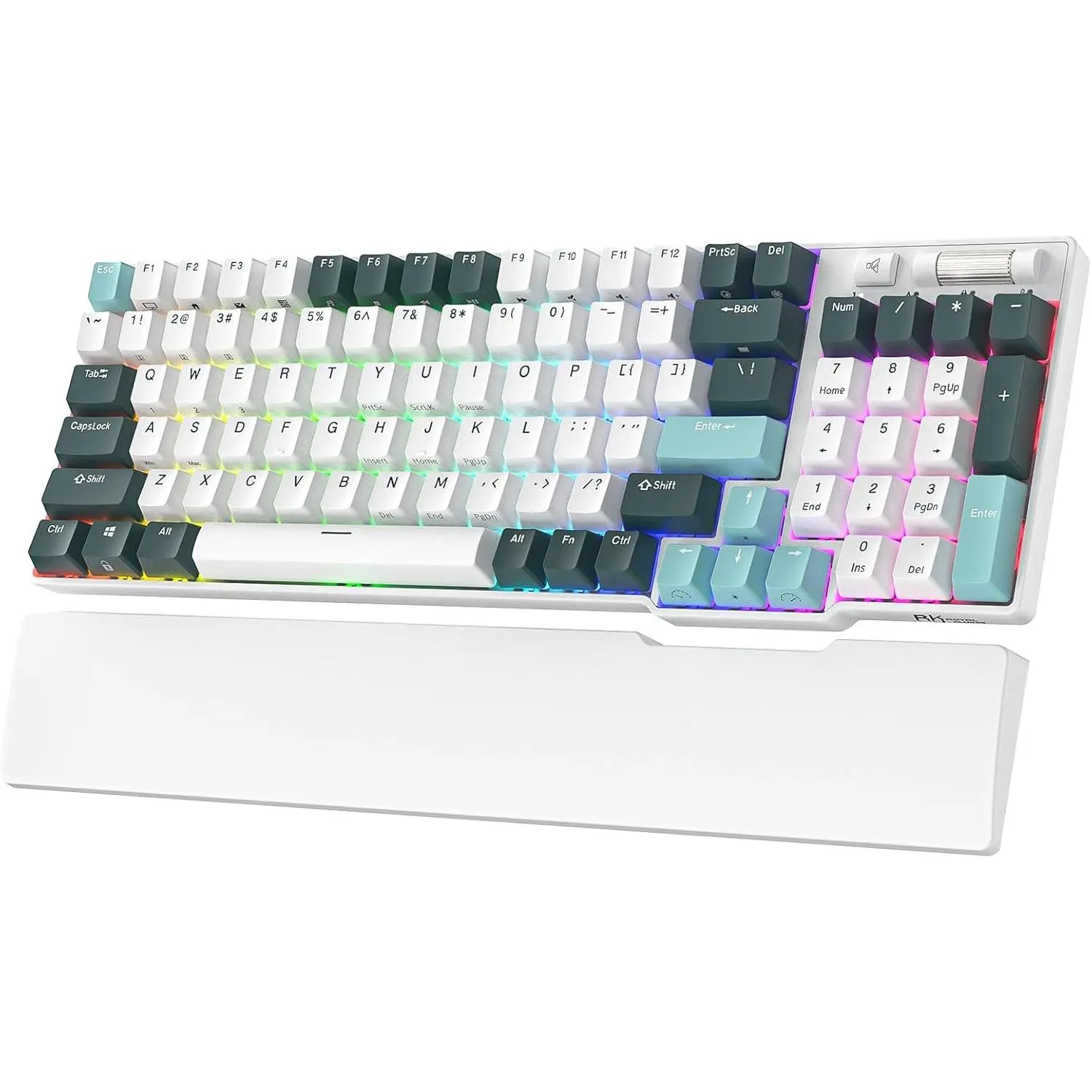 RK ROYAL KLUDGE RK96 Limited Ed Camp Green Gaming Keyboard - 90% 96-Keys Ergonomic Portable Keyboard with Diverse RGB Backlit, Triple-Mode BT5.0/2.4G/USB-C Hot-Swappable, Red/Yellow Switches, Wrist Rest, DIY Software Supports, Massive Battery, 2.4Ghz Rece