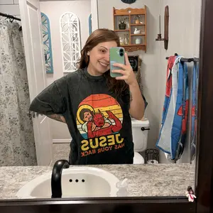 Cotton Jesus Has Your Back Jiu Jitsu Retro Christian Men Women Kids T-Shirt