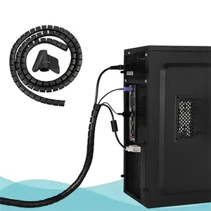 2M Cable Management, 1 Count Flexible Split Braided Cable Sleeve, Solid Color Audio And Video Cable Organizer for Home Office Televisions Computers Cables