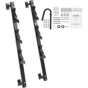 Trimmer Rack, 3 Place Weeder Trimmer Rack, Trim Holder Trailer Rack with Zinc Alloy Password Lock, Wall-Mounted or Mount on Trailer, Pair