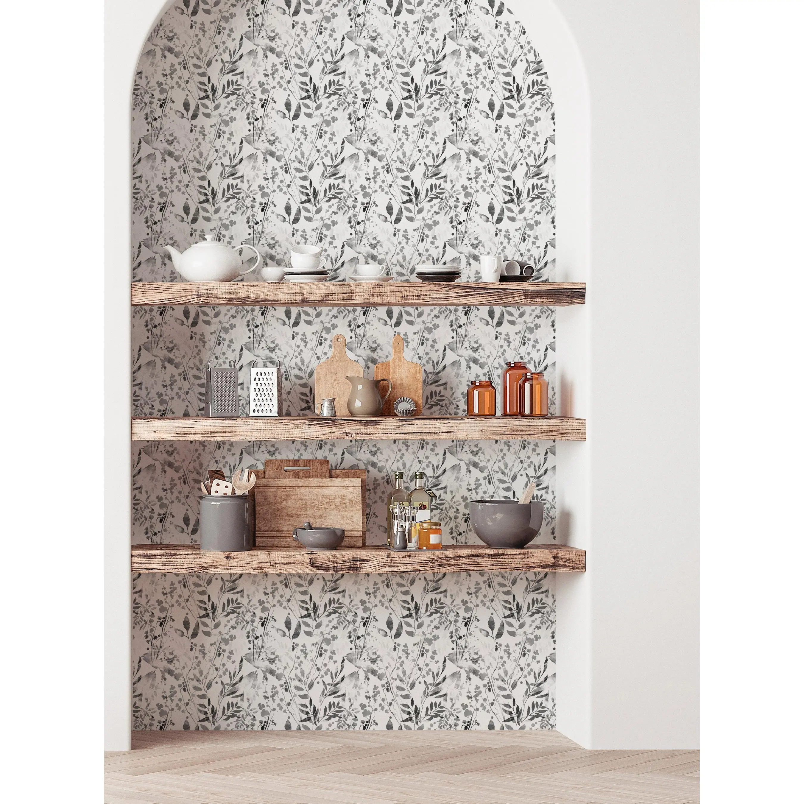 Watercolor Foliage Peel and Stick Wallpaper