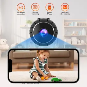 Wireless Mini WiFi Security Camera, Rechargeable HD Recording, Smart Home Remote Monitoring, Works with Alexa, Portable, New, Supports SDXC Memory Card