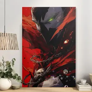 Framed 1pc Framed  Comic Book Superhero Wall Art - Wood Frame & Canvas Print, Iconic Painting for Man Cave, Game Room, Office Decor - Collectible for Fans