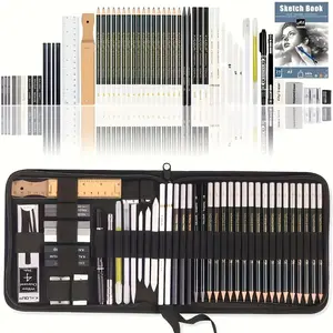 54/70pcs Drawing Set Sketching Kit, Graphite Pastel Charcoal Pencils, Blending Tools, 3-Color Sketchbook Included, Art Supplies for Adults Artists, Art Materials, Art School Supplies, Arts and Crafts Supplies