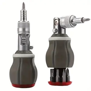 8-in-1 Ratcheting Multitool Screwdriver with Magnetic Tip, Multi-Bit Repair Tool for DIY Projects, Home Improvement, Electronics, Furniture Assembly, Compact Portable Hand Tool for Men and Women, Durable and Easy to Use