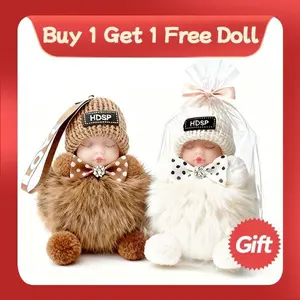 2 Pack Handmade Soft Doll  Keychain Cute Charms for Phone Bag  - Plush Pendants - Gifts for Women Girls Charms Soft Holiday Gift Halloween, Thanksgiving, Christmas Gift Idea