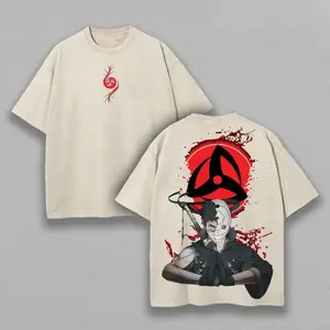Limited Naruto - Uchiha Obito Anime Washed Tee Unisex Oversize Heavyweight Cotton T-shirt, Anime Wash Tee, Anime Lovers, Anime Tee, Anime Lovers Gift, Gift For Him, Gift For Her.