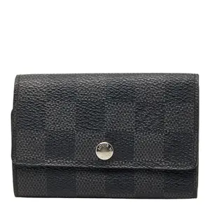 Pre-owned Louis Vuitton Canvas Small Leather Goods Damier Graphite key case