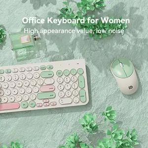 Wireless Keyboard Mouse Combo with Silent Switches, Ergonomic Design for Comfort, Stylish Color Options for Office Use & Gifts