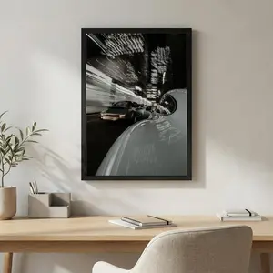 [UNFRAMED POSTER] Luxury Car Poster, Automotive Wall Art Print, Modern Car, Night City, Masculine Office Decor, Printed
