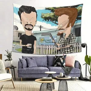 Large Bibble Meme Cartoon Print Wall Tapestry - 30*40in Halloween Decor, Lightweight Hanging Home Decoration, Hand Washable Room Decorations Accessory for Living Room, Creative Gift Option
