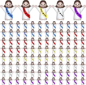 Jesus Loves You Figures 100 Pack – Multicolor Mini Jesus Figurines in Bulk, Little Jesus Figures for Easter, Church, and Religious Celebrations (Hand up)