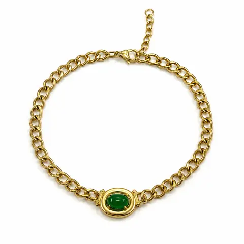 LINREVE Green Patrick Pendant Necklace, Jewelry Accessory