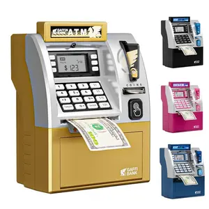 ATM Machine Toy, 1 Set Smart Card Insertion & Coin Counting ATM Machine, Electronic Coin Bank, Creative Birthday Gift for Boys & Girls