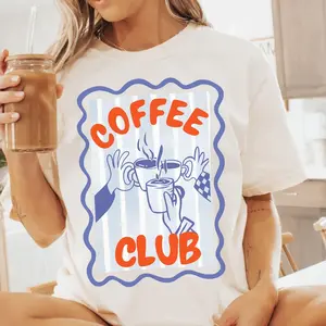 Comfort Colors Coffee T Shirt, Retro Oversized TShirt, Coffee Lover Gift Graphic Tee