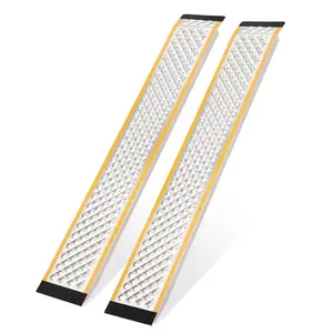 GARVEE 2Pcs 57" Aluminum Lawn Mower Ramps, 9" Wide x 57" Long, Sturdy Anti-Slip Loading Ramps with Punch Plate Surface, 1000 lbs Capacity for Easy and Safe Equipment Loading