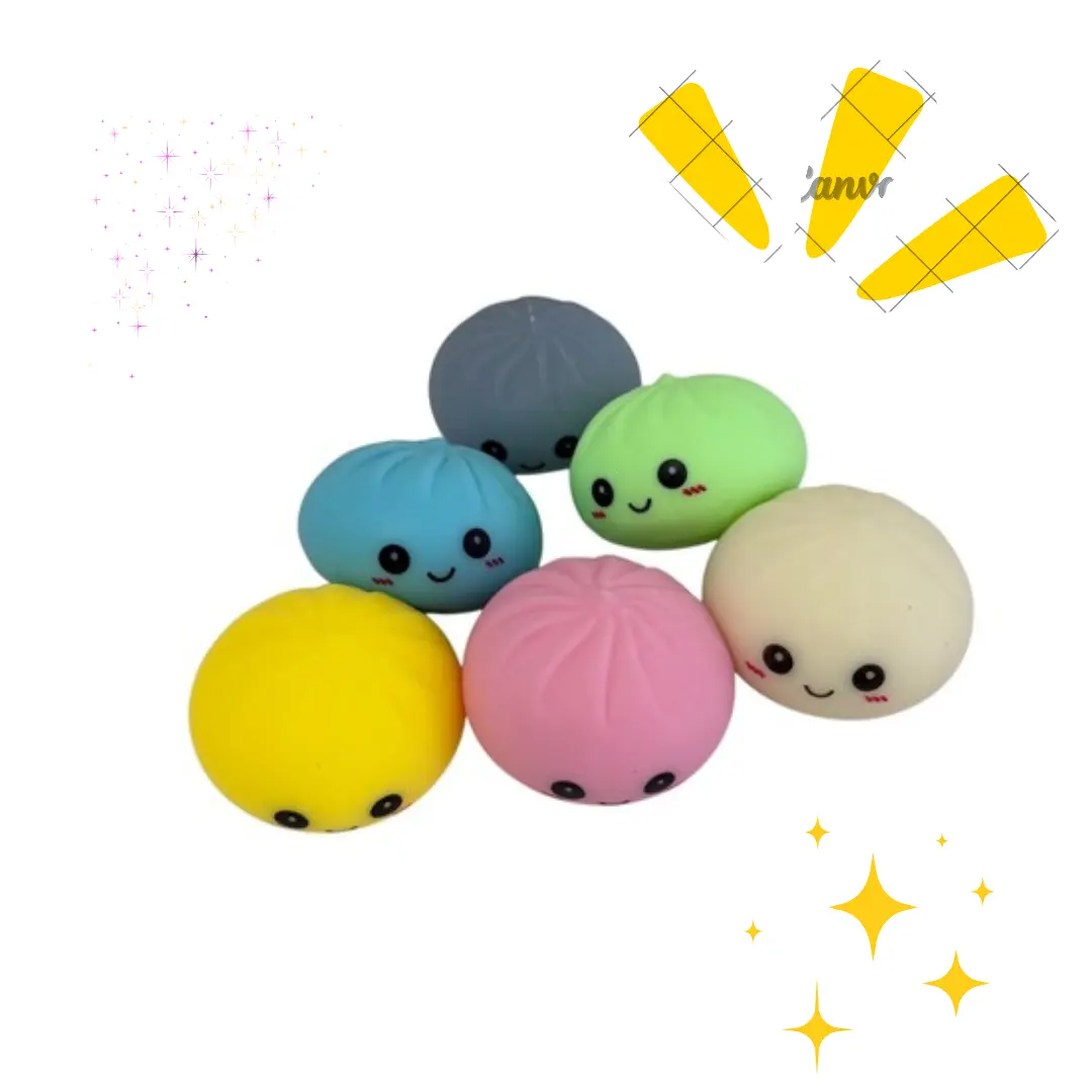 Cute Steamed Bun Squeeze Toy Soft Fidget Stress Relief Squeeze Toy for Kids Adults