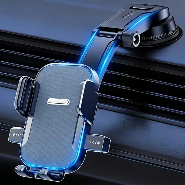 Car Phone Holder Mount Dashboard, 360° Rotatable Adjustable Car Phone Stand with Strong Suction Cup, Anti-Slip High Stability Car Phone Bracket Compatible with All Smartphones