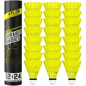 Badminton Birdies - Nylon Bedminton Shuttlecocks for Baseball/Softball Batting Training - Shuttle Balls for Indoor and Outdoor Matches ~ Highly Stable & Durable