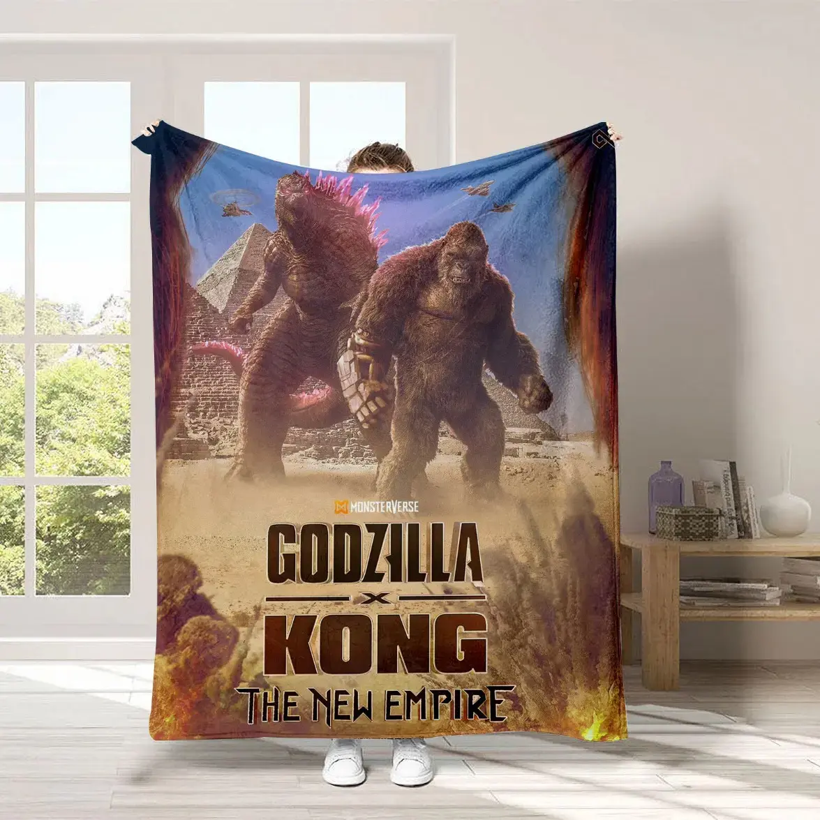 Kong Vs Godzilla Soft Cozy Portable Blanket - Lightweight Throw for Bed, Sofa, Camping - Ideal Gift for Sci-Fi Fans, Soft Cozy Blanket