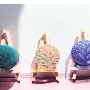 Epoxy Resin Tree of Life Artistic Decorative Sculpture - Handmade with Wooden Easel Stand, 3 Color Options by Sarah Razzelmussen ‘Tiny Defiance’, Home Decor Ornaments for Spiritual Use