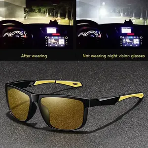 Fashion Vintage Square Frame Unisex Night Vision Glasses Reduce Visual Fatigue Lenses Anti-Glare Anti reflective UV400 Eyewear indestructible glasses