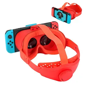 Upgraded VR Headset for Nintendo Switch & Switch OLED Model, Switch VR Games Glasses with Adjustable HD Lenses and Head Strap with Rotary Button, Labo VR for Switch Accessory(Orange&Blue)