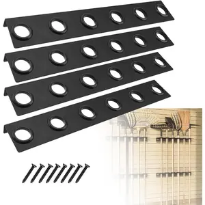 4PCS Trailer Rack,Landscape Truck Trailer Rack,Heavy Duty 6-Tools Hand Rack Landscaping Shovel Holder for Truck Trailers & Garage with Rubber Grommets and Mounting Hardware Accessories