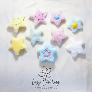Fluffy Star Hair Clips – Colorful Plush Star Barrettes in 4 Cute Styles | Soft Hair Accessories for Girls, Toddlers & Gifting