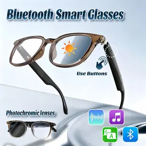 AI Wearable Modern Rectangular Smart Glasses - Bluetooth, Real-Time Translation, Wireless Audio, Hands-Free Calling, Ultra-Lightweight Design, USB Magnetic Charging, Anti-Blue Light & UV Protection, Long Battery Life Ideal for Driving, Travel