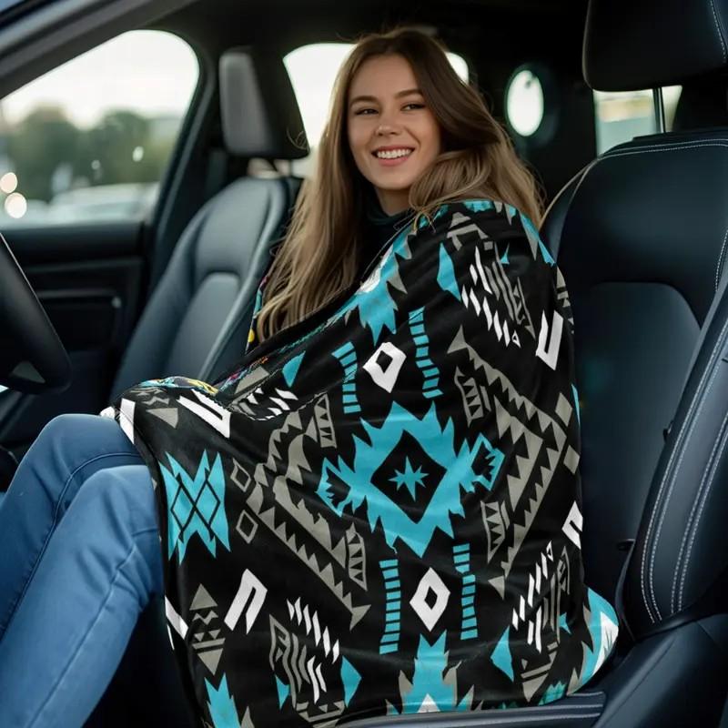 【MECE】1pc Aztec pattern Blanket-Lightweight Home Furnishings Bedding Blanket 280gsm,Beds-Soft and Warm Fabric Digital Printed Blanket, Cute Blanket, Interesting Blanket,Suitable for Sofas Beds Travel Camping Living Rooms Offices Sofas Chairs