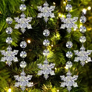 Christmas Crystal Decoration Set, Snowflake Ice Shape Christmas Ornaments, Tree Window Fireplace Garden Decor, 20/10pcs